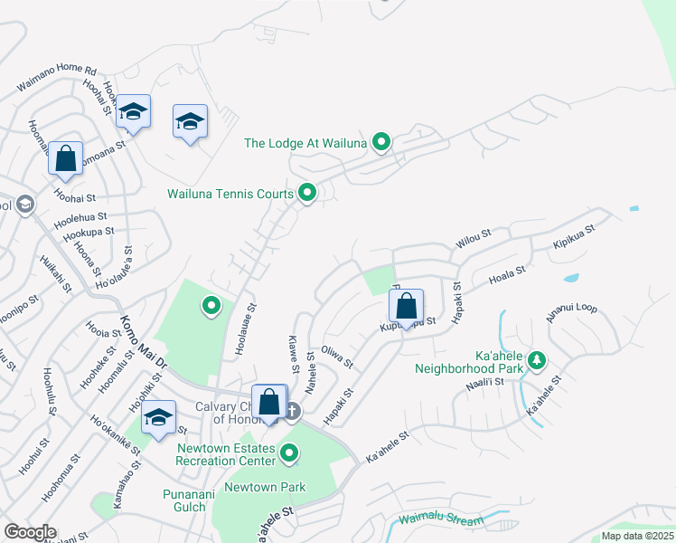 map of restaurants, bars, coffee shops, grocery stores, and more near 98-1743 Ipuala Loop in Aiea
