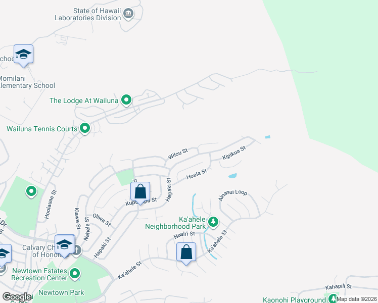 map of restaurants, bars, coffee shops, grocery stores, and more near 98-1959 Wilou Street in Aiea