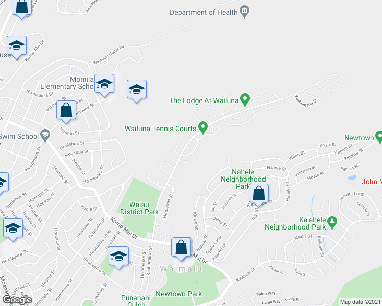 map of restaurants, bars, coffee shops, grocery stores, and more near 98-1741 Kaahumanu Street in Aiea