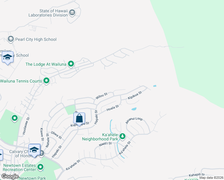 map of restaurants, bars, coffee shops, grocery stores, and more near 98-2028 Kikala Street in Aiea