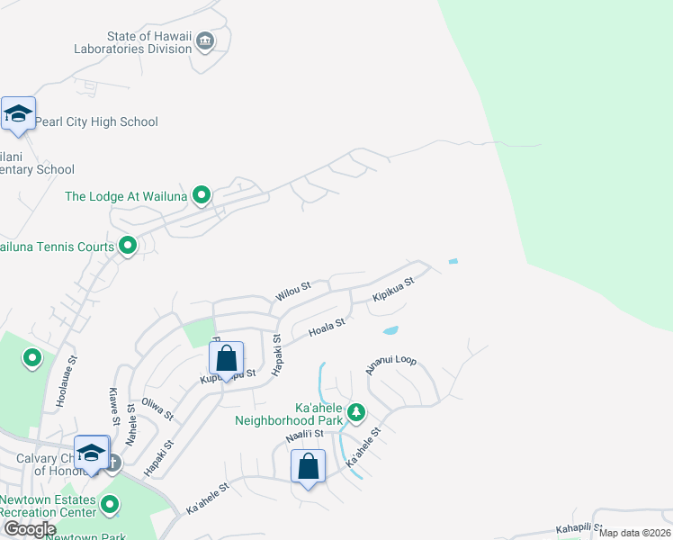 map of restaurants, bars, coffee shops, grocery stores, and more near 98-2028 Kikala Street in Aiea
