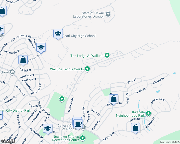 map of restaurants, bars, coffee shops, grocery stores, and more near 98-1777 Kaʻahumanu Street in Aiea