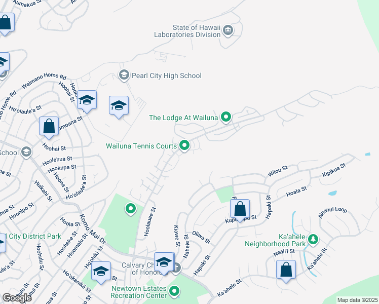 map of restaurants, bars, coffee shops, grocery stores, and more near 98-1777 Kaʻahumanu Street in Aiea