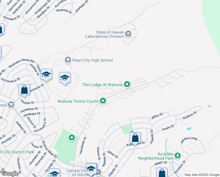 map of restaurants, bars, coffee shops, grocery stores, and more near 98-1870 Kaʻahumanu Street in Pearl City