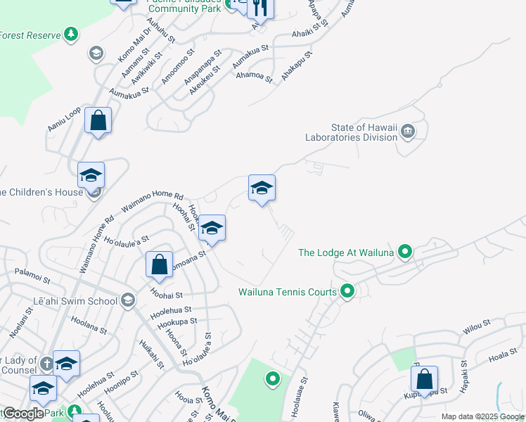map of restaurants, bars, coffee shops, grocery stores, and more near 2100 Hookiekie Street in Pearl City