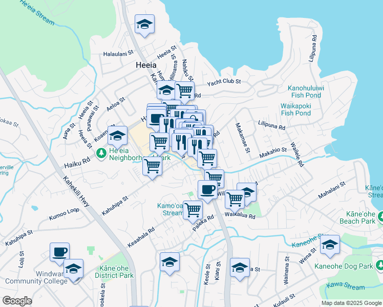 map of restaurants, bars, coffee shops, grocery stores, and more near 460004 Kamehameha Highway in Wahiawa