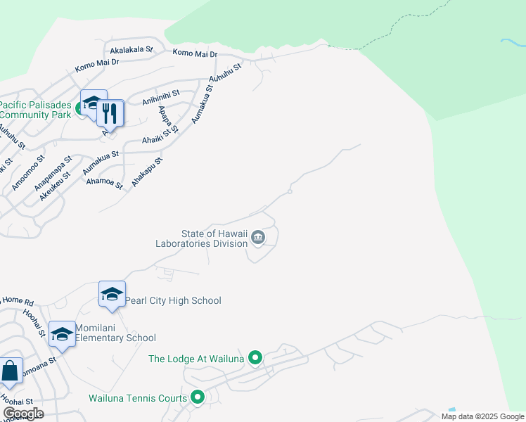 map of restaurants, bars, coffee shops, grocery stores, and more near 2827 Waimano Home Road in Pearl City