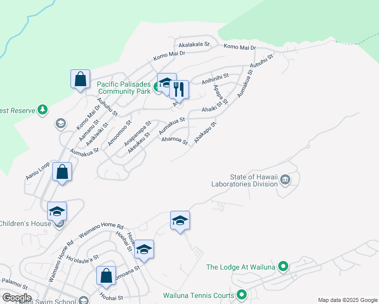 map of restaurants, bars, coffee shops, grocery stores, and more near 2330 Ahakapu Street in Pearl City