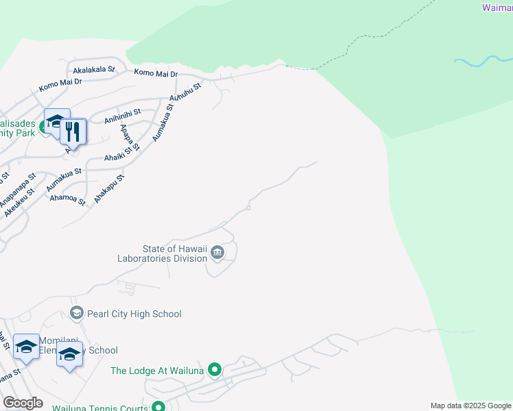 map of restaurants, bars, coffee shops, grocery stores, and more near 2827 Waimano Home Road in Pearl City