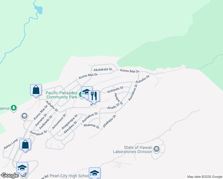 map of restaurants, bars, coffee shops, grocery stores, and more near 2375 Auhuhu Street in Pearl City