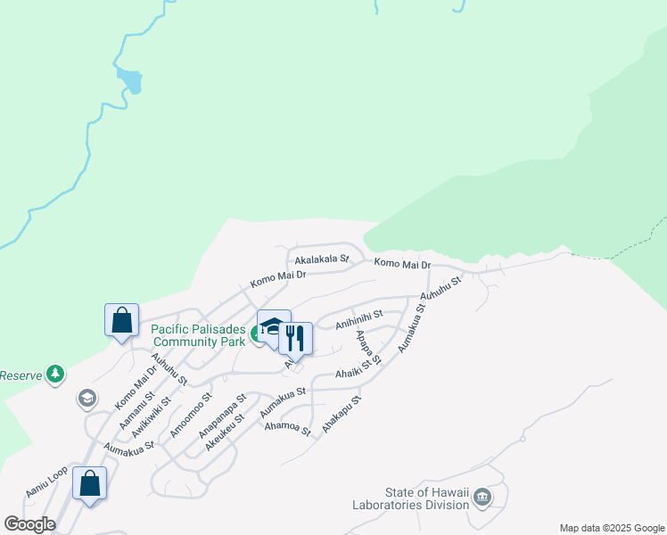 map of restaurants, bars, coffee shops, grocery stores, and more near 2364 Komo Mai Drive in Pearl City