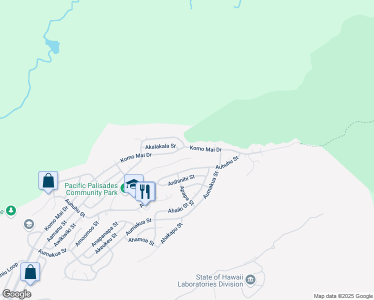 map of restaurants, bars, coffee shops, grocery stores, and more near 2550 Akepa Street in Pearl City