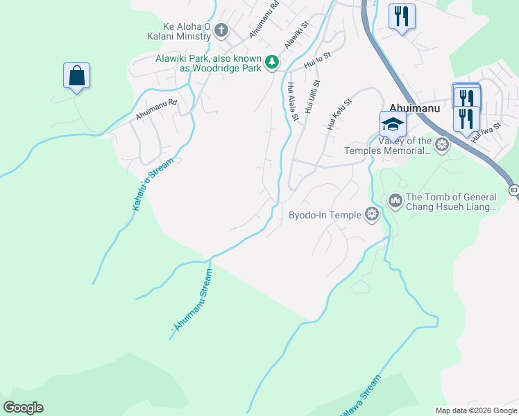 map of restaurants, bars, coffee shops, grocery stores, and more near 47-112 Heno Place in Kaneohe
