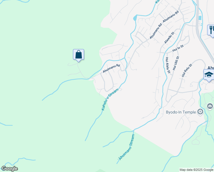map of restaurants, bars, coffee shops, grocery stores, and more near 47-751 Ahuimanu Loop in Kaneohe