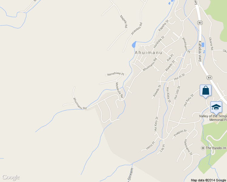 map of restaurants, bars, coffee shops, grocery stores, and more near 47-649 Ahuimanu Road in Kaneohe