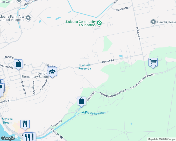 map of restaurants, bars, coffee shops, grocery stores, and more near 86-408 Lualualei Homestead Road in Waianae