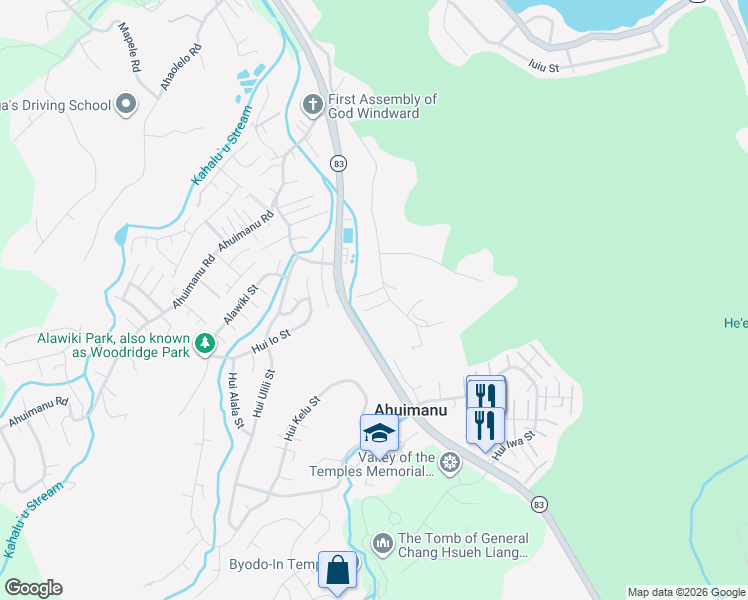 map of restaurants, bars, coffee shops, grocery stores, and more near 47-050 Okana Road in Kaneohe