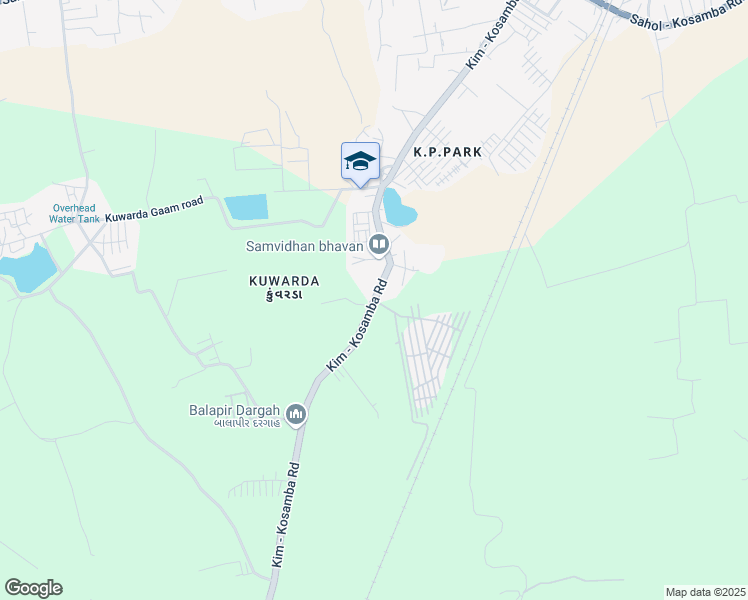 map of restaurants, bars, coffee shops, grocery stores, and more near Balapir Road in Kosamba