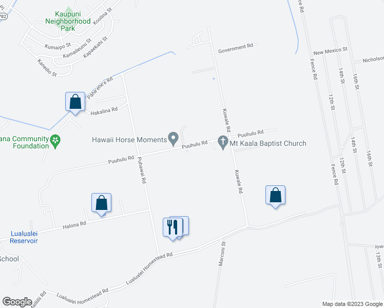 map of restaurants, bars, coffee shops, grocery stores, and more near 86-304 Haama Place in Waianae
