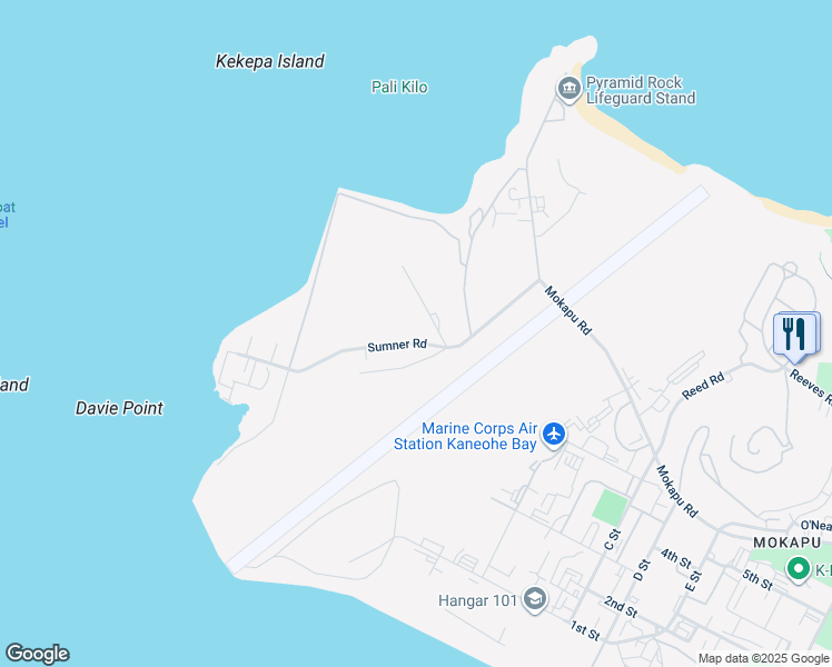 map of restaurants, bars, coffee shops, grocery stores, and more near in Marine Corps Base Hawaii