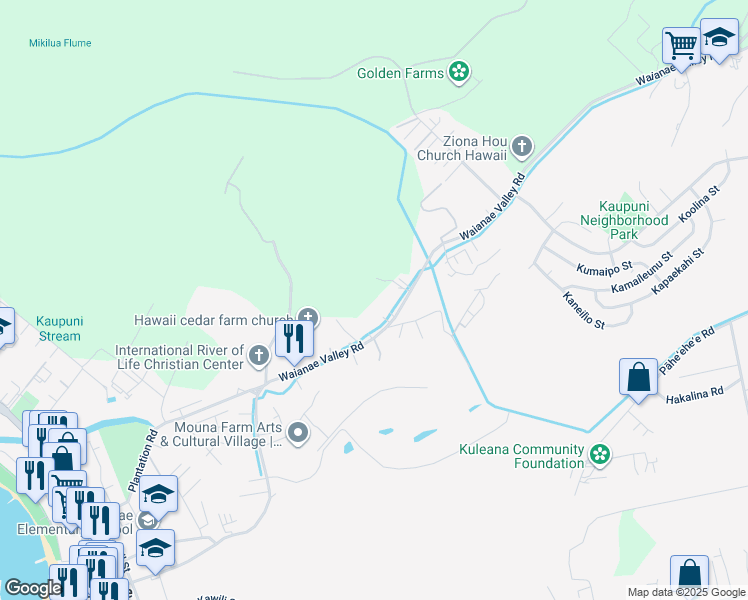 map of restaurants, bars, coffee shops, grocery stores, and more near 85-810 Waianae Valley Road in Waianae