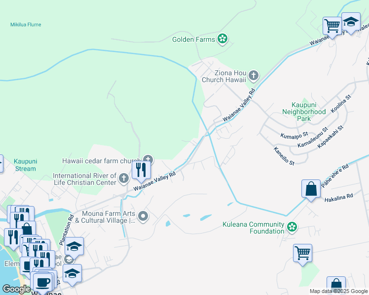 map of restaurants, bars, coffee shops, grocery stores, and more near 85-810 Waianae Valley Road in Waianae