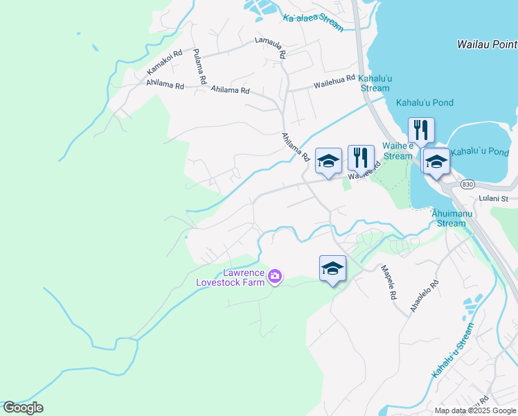 map of restaurants, bars, coffee shops, grocery stores, and more near 47-346 Waihee Road in Kaneohe