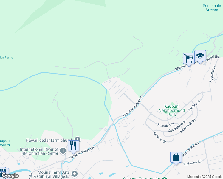 map of restaurants, bars, coffee shops, grocery stores, and more near 85-741 Piliuka Place in Waianae