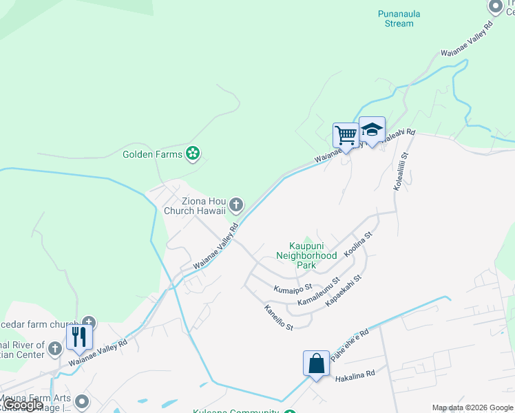 map of restaurants, bars, coffee shops, grocery stores, and more near 85-1149 Waianae Valley Road in Waianae