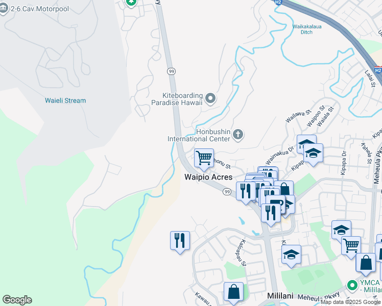 map of restaurants, bars, coffee shops, grocery stores, and more near in Wheeler Army Airfield