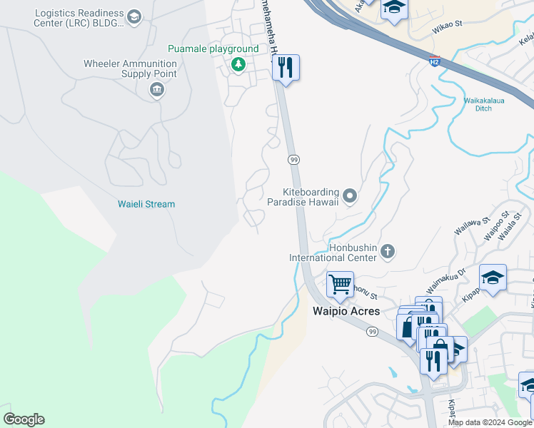 map of restaurants, bars, coffee shops, grocery stores, and more near 2792-2806 Alapa Loop in Wahiawā