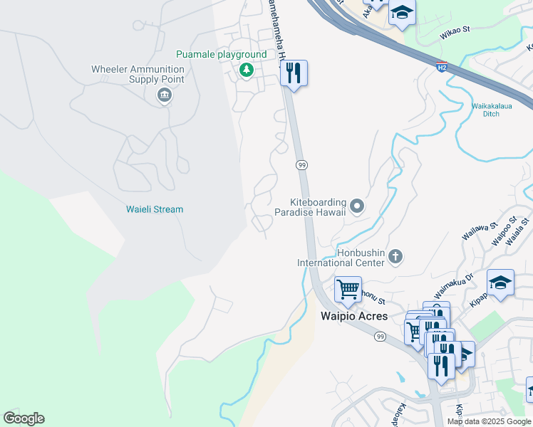 map of restaurants, bars, coffee shops, grocery stores, and more near 2792-2806 Alapa Loop in Wahiawā
