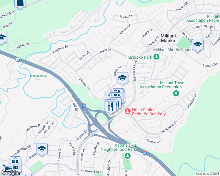 map of restaurants, bars, coffee shops, grocery stores, and more near in Honolulu County