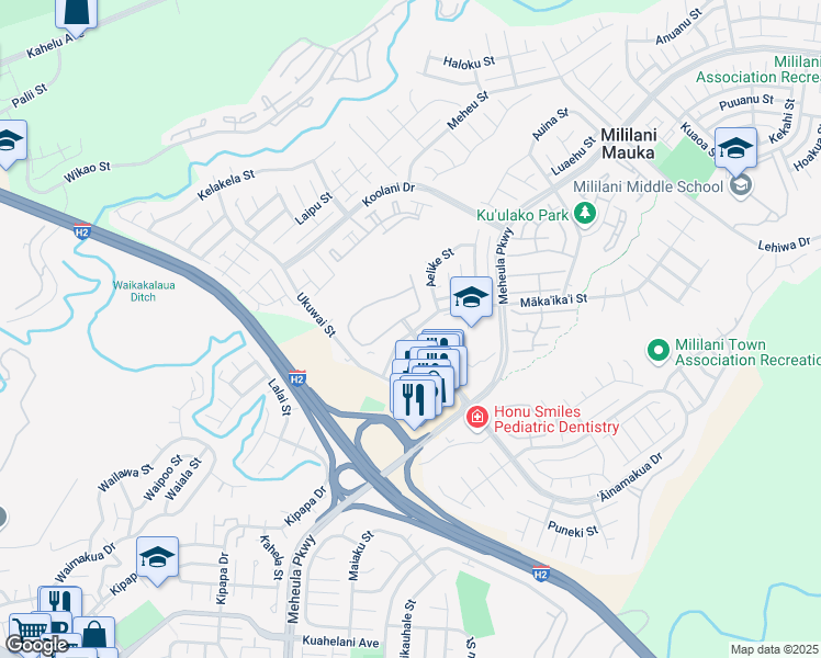 map of restaurants, bars, coffee shops, grocery stores, and more near in Honolulu County