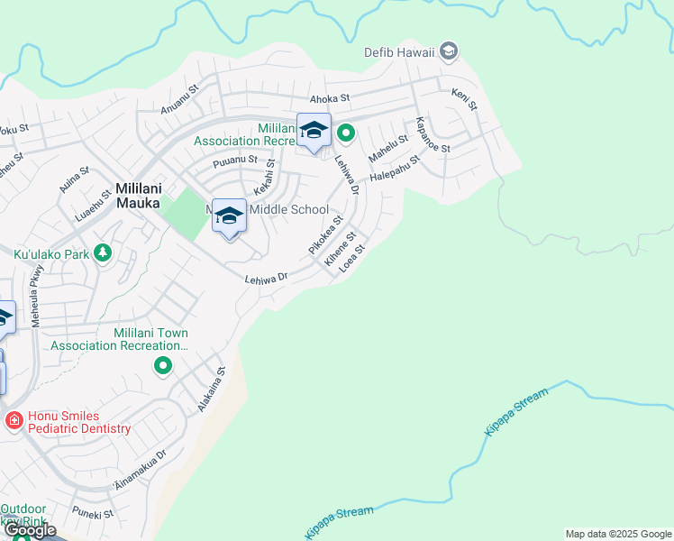 map of restaurants, bars, coffee shops, grocery stores, and more near 95-1020 Loea Street in Mililani