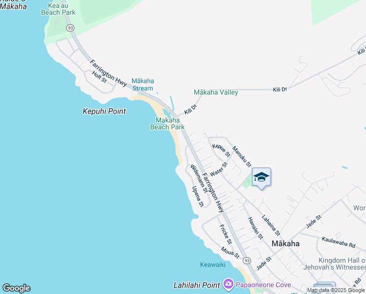 map of restaurants, bars, coffee shops, grocery stores, and more near 84-516 Upena Street in Waianae