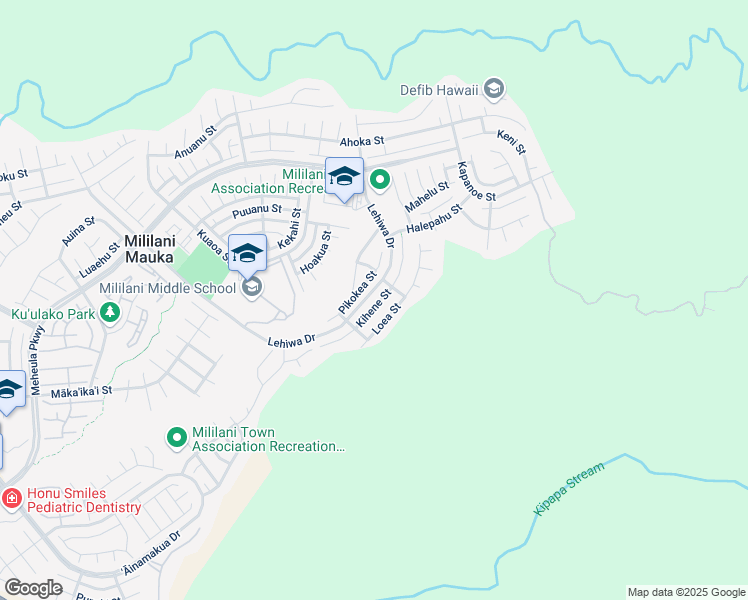 map of restaurants, bars, coffee shops, grocery stores, and more near 95-1078 Kihene Street in Mililani