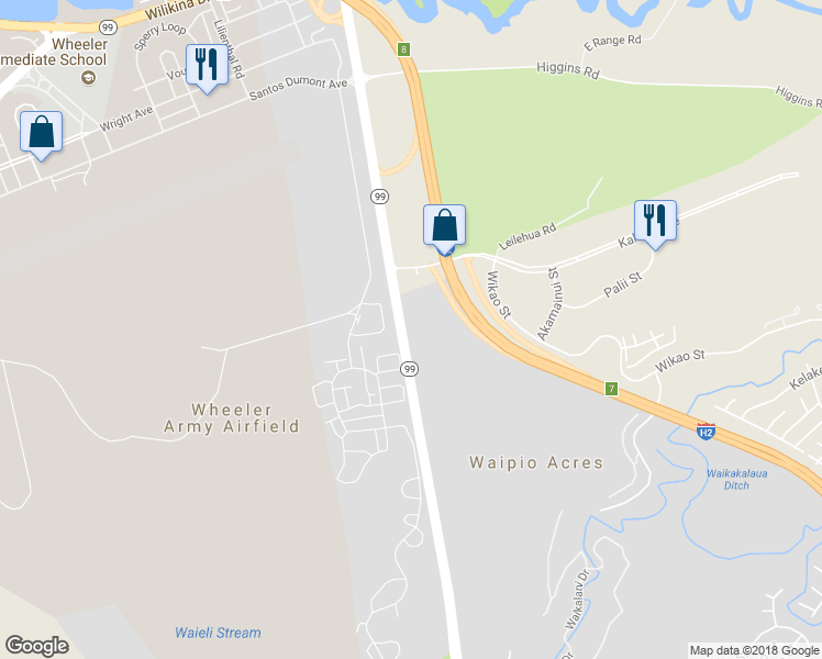 map of restaurants, bars, coffee shops, grocery stores, and more near 829 Kamehameha Highway in Mililani