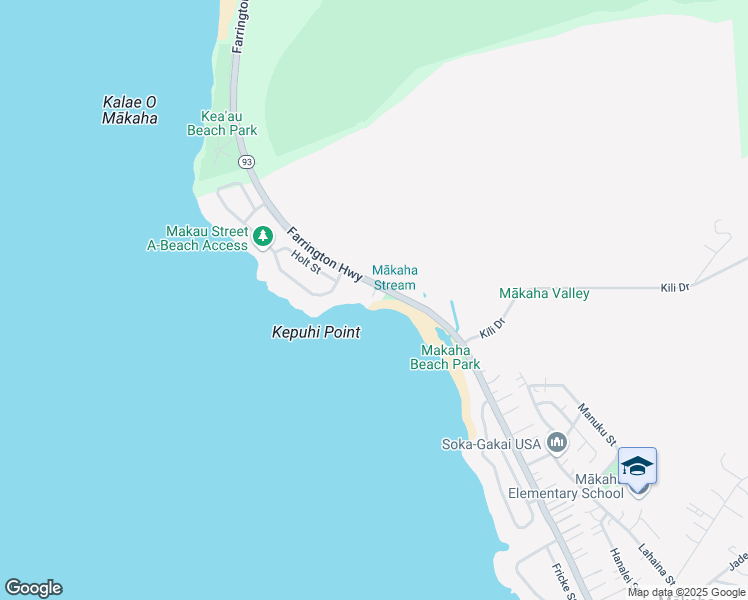 map of restaurants, bars, coffee shops, grocery stores, and more near 84-265 Farrington Highway in Waianae