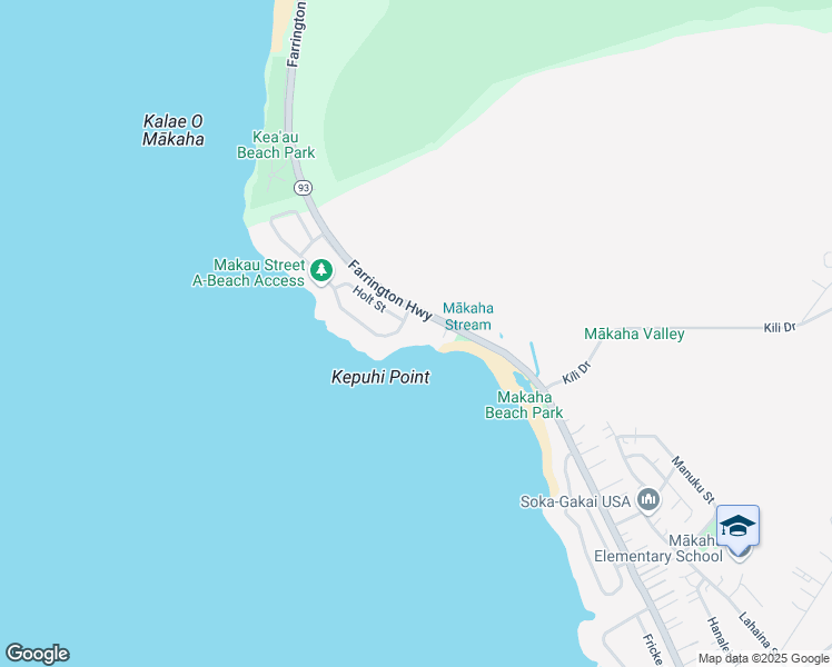 map of restaurants, bars, coffee shops, grocery stores, and more near 84-235 Farrington Highway in Waianae