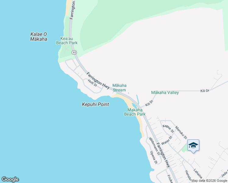map of restaurants, bars, coffee shops, grocery stores, and more near 84-265 Farrington Highway in Waianae