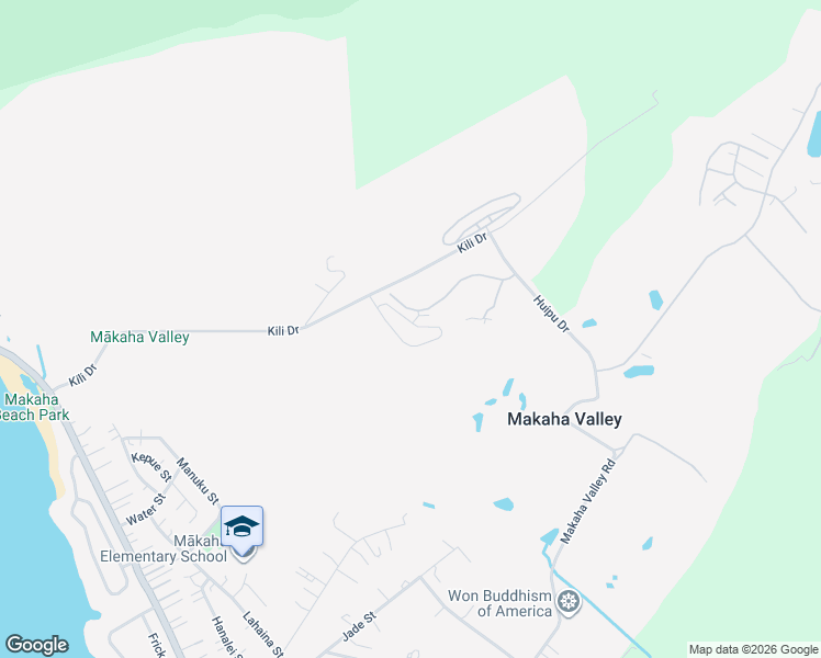 map of restaurants, bars, coffee shops, grocery stores, and more near 84-575 Kili Drive in Waianae