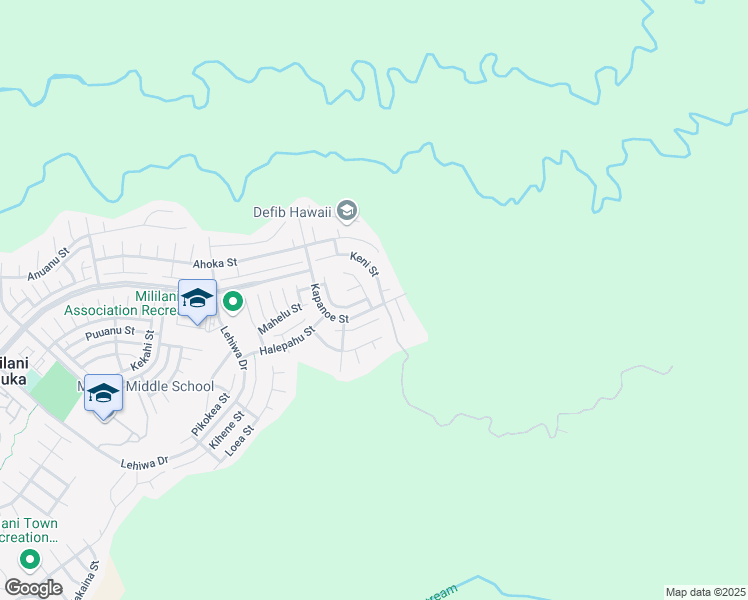 map of restaurants, bars, coffee shops, grocery stores, and more near 95-1017 Haulelau Street in Mililani