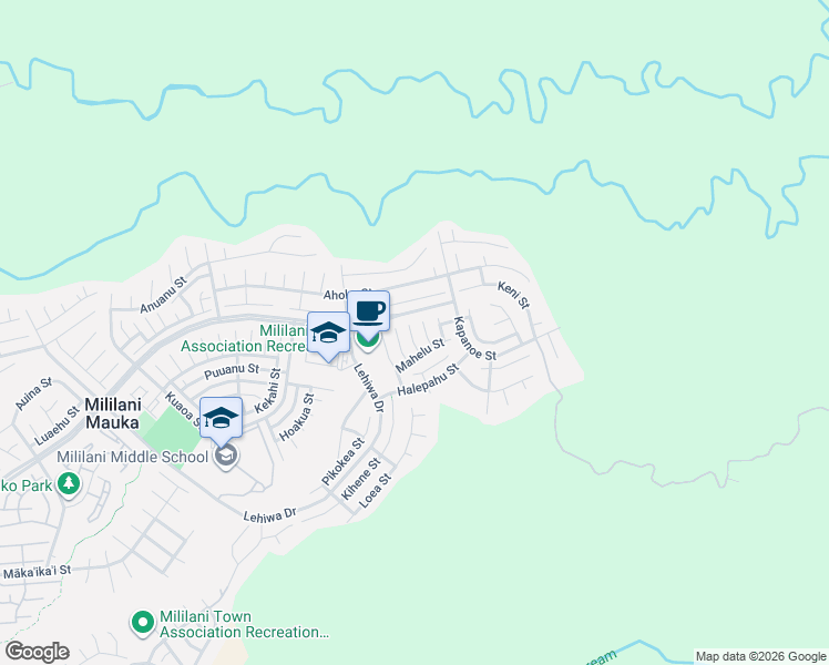 map of restaurants, bars, coffee shops, grocery stores, and more near 213 Halepule Place in Mililani