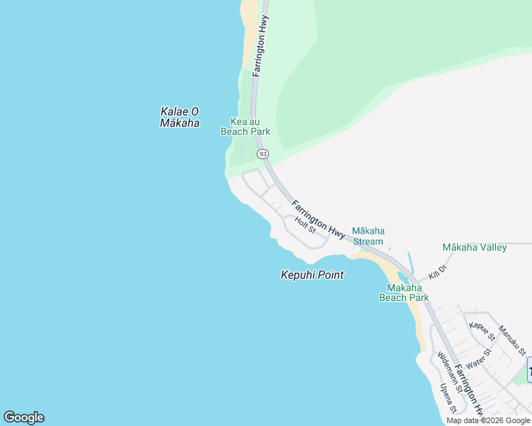 map of restaurants, bars, coffee shops, grocery stores, and more near 84-191 Makau Street in Waianae