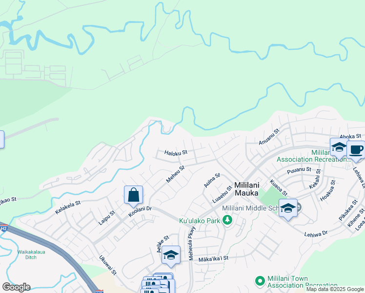 map of restaurants, bars, coffee shops, grocery stores, and more near 95-212 Haloku Place in Mililani