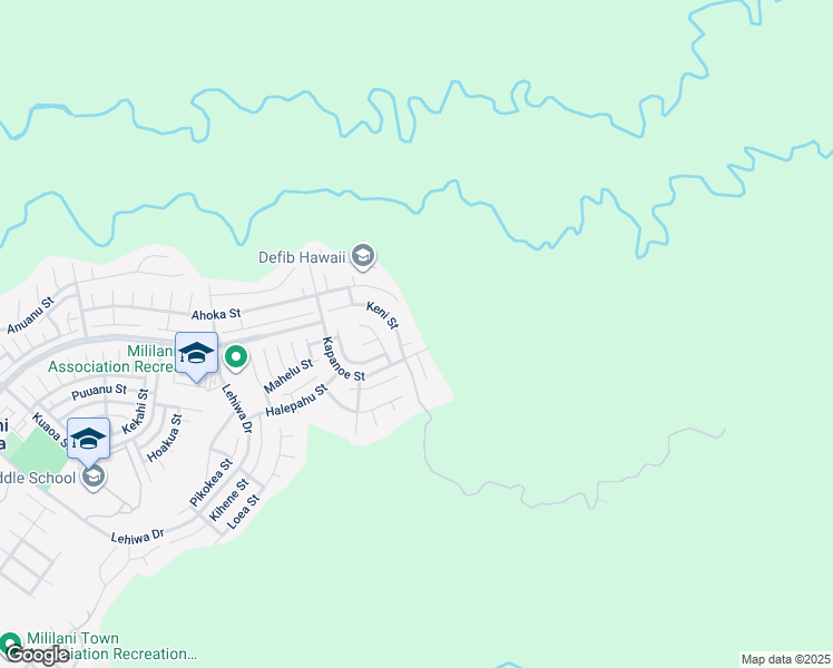 map of restaurants, bars, coffee shops, grocery stores, and more near 95-216 Keni Place in Mililani