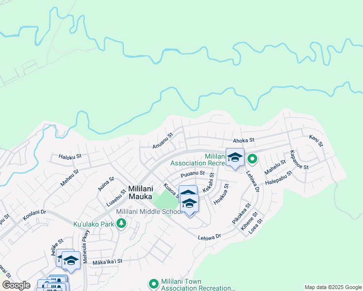 map of restaurants, bars, coffee shops, grocery stores, and more near 95-228 Hoani Place in Mililani