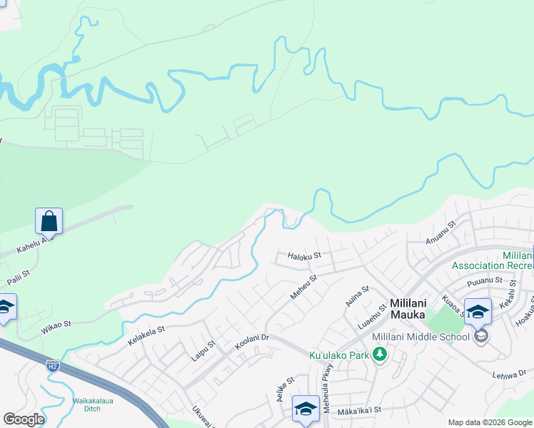 map of restaurants, bars, coffee shops, grocery stores, and more near 95-1248 Wikao Street in Mililani