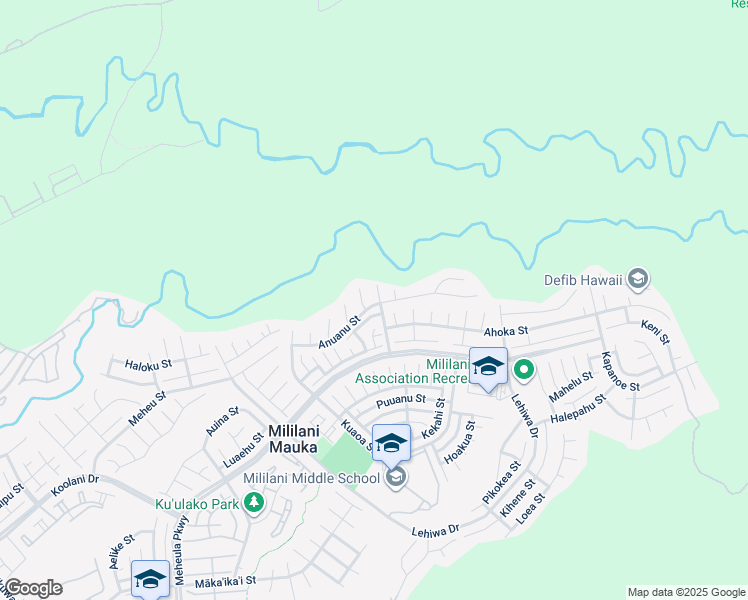 map of restaurants, bars, coffee shops, grocery stores, and more near 95-1149 Ahokele Street in Mililani